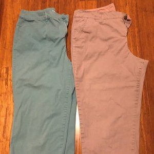 2 Pr Croft & Barrow / Sonoma Cropped Pants Capris